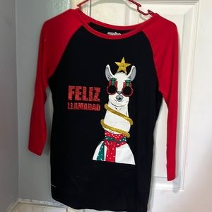 Lama christmas long sleeve shirt